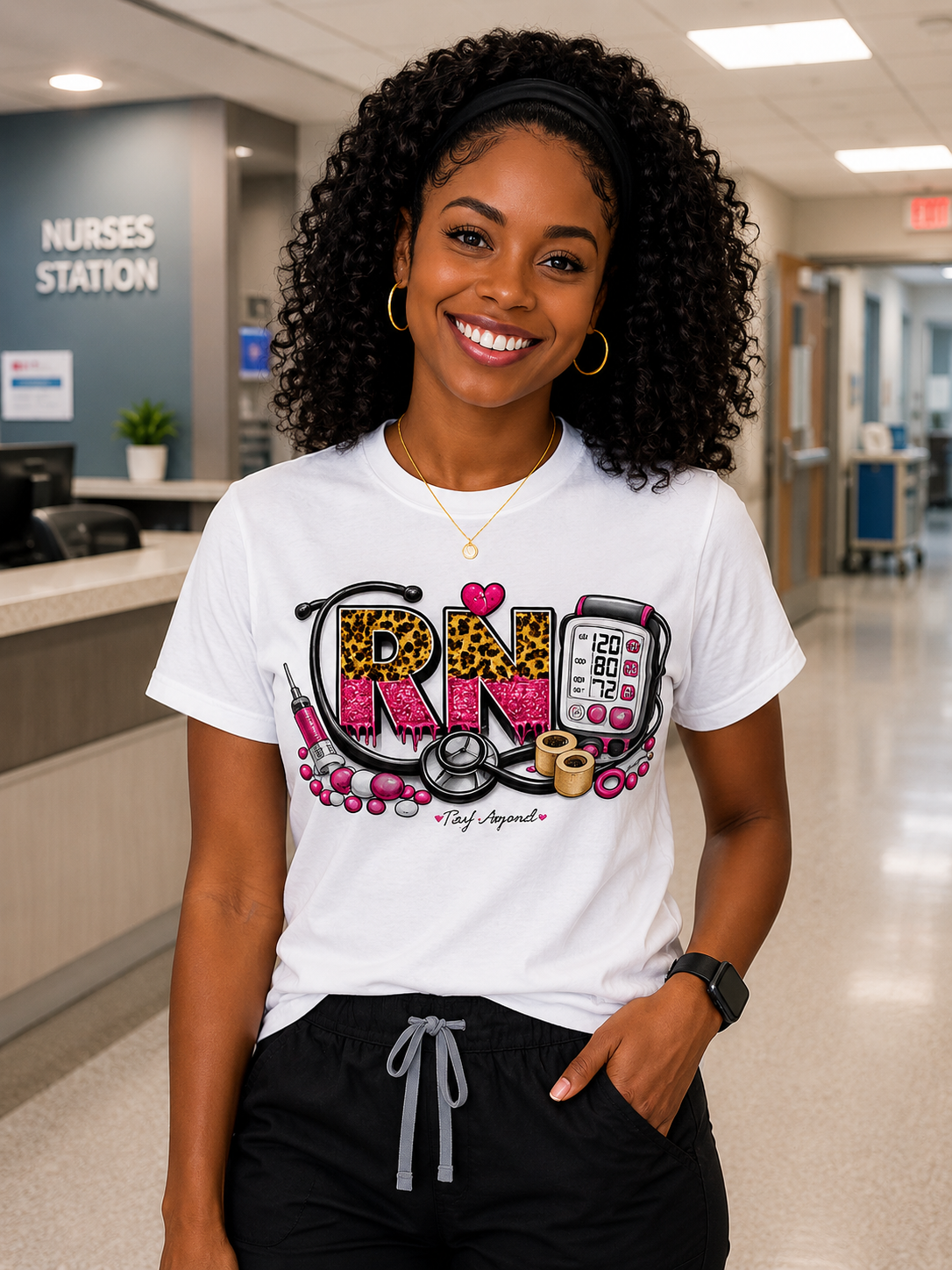 Cheetah Print RN Graphic Tee