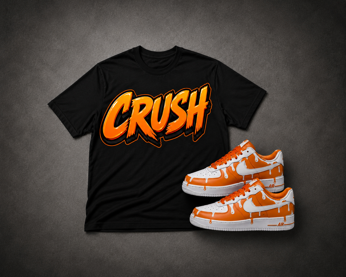 Crush Graphic Tee – Black/Orange