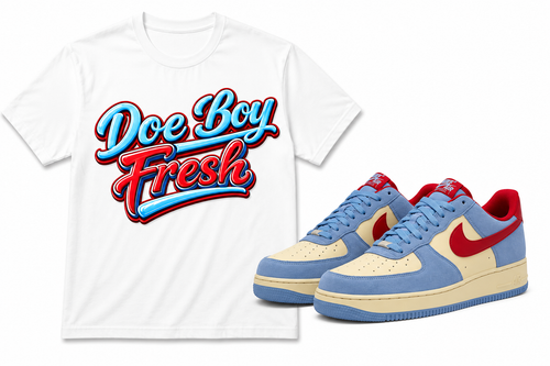 Doe Boy Fresh Tee – Sneaker Match (White / Cream)