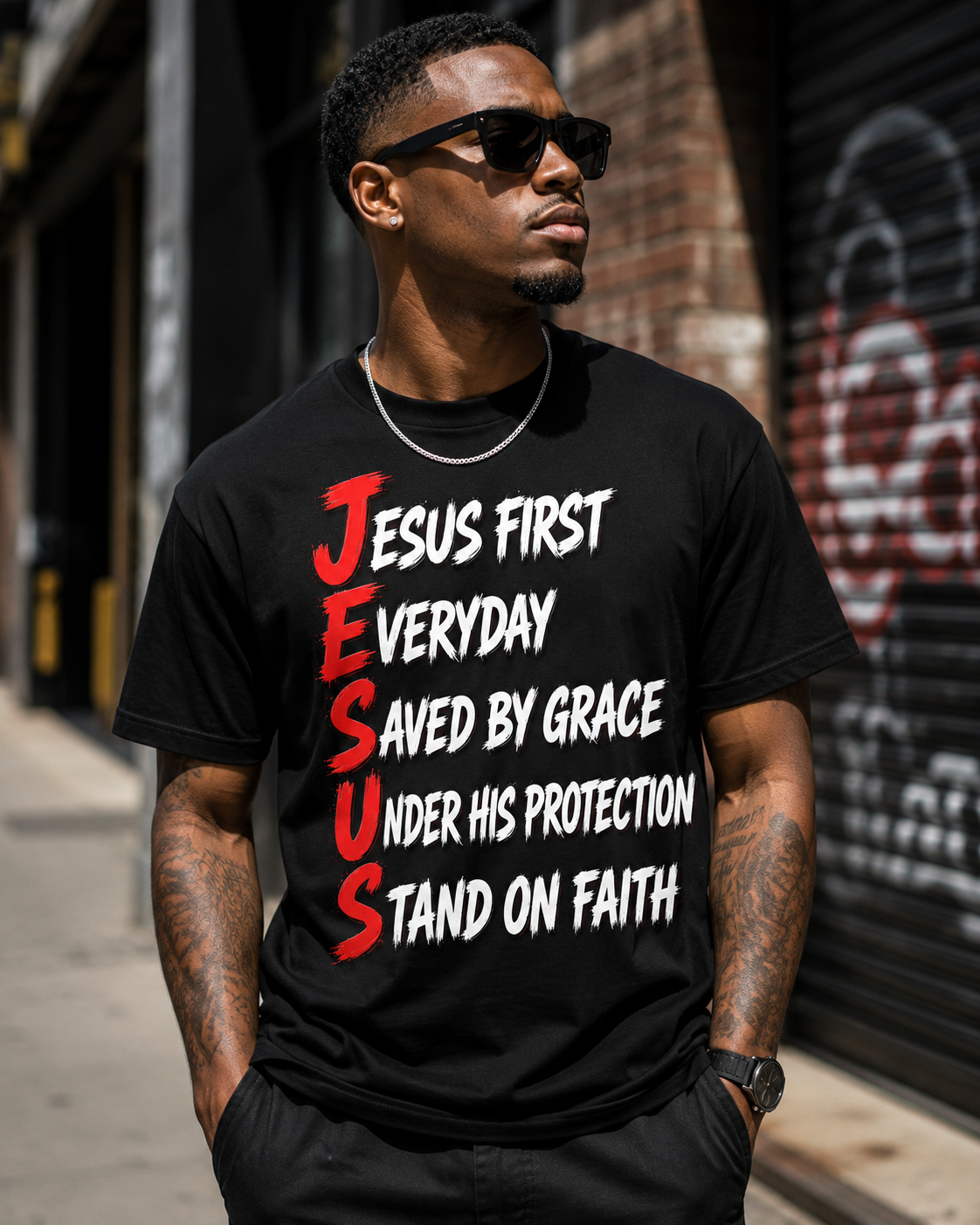 JESUS Acronym Faith Graphic Tee