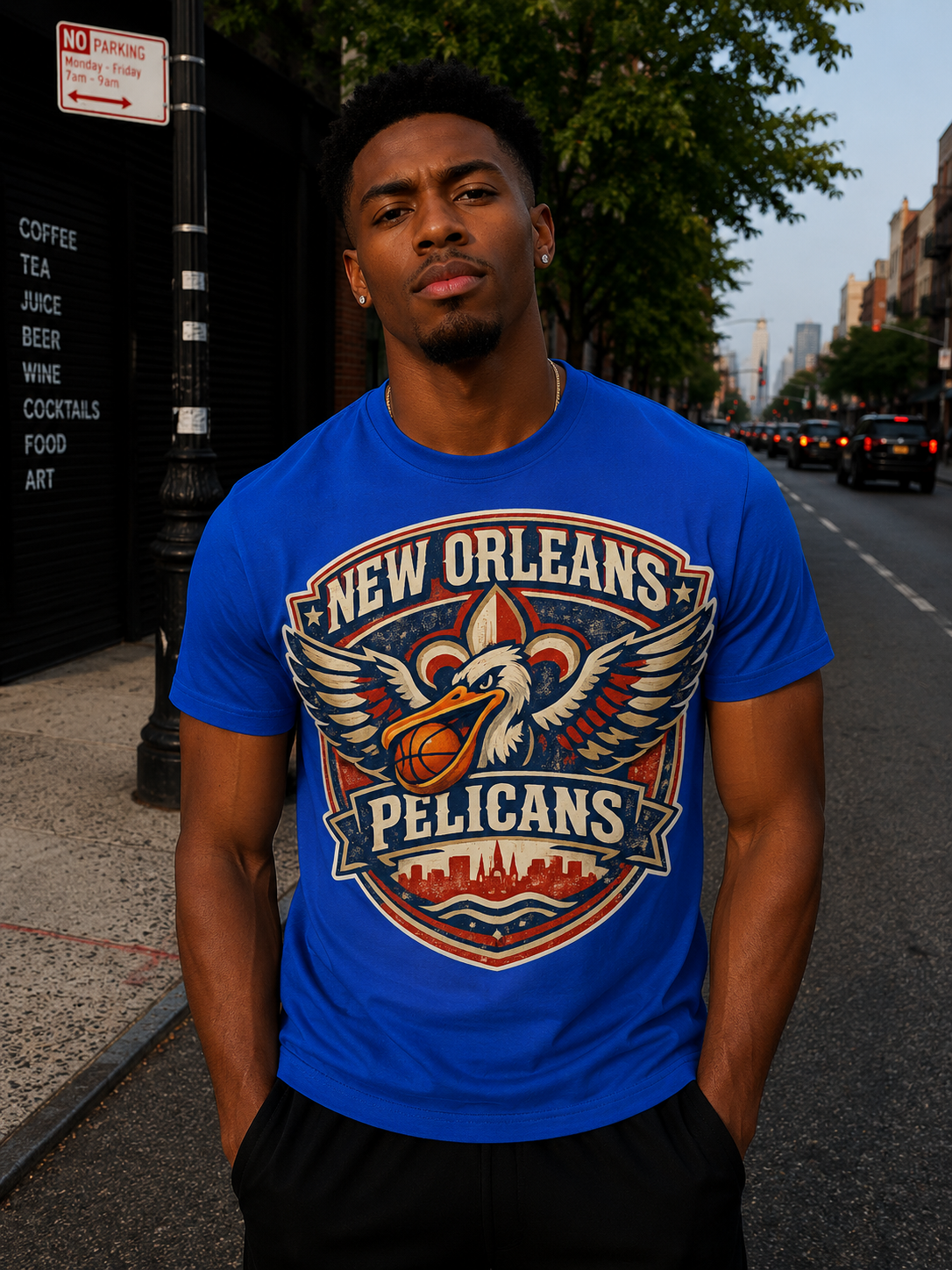 New Orleans Pelicans Graphic Tee – Royal Blue Street Edition
