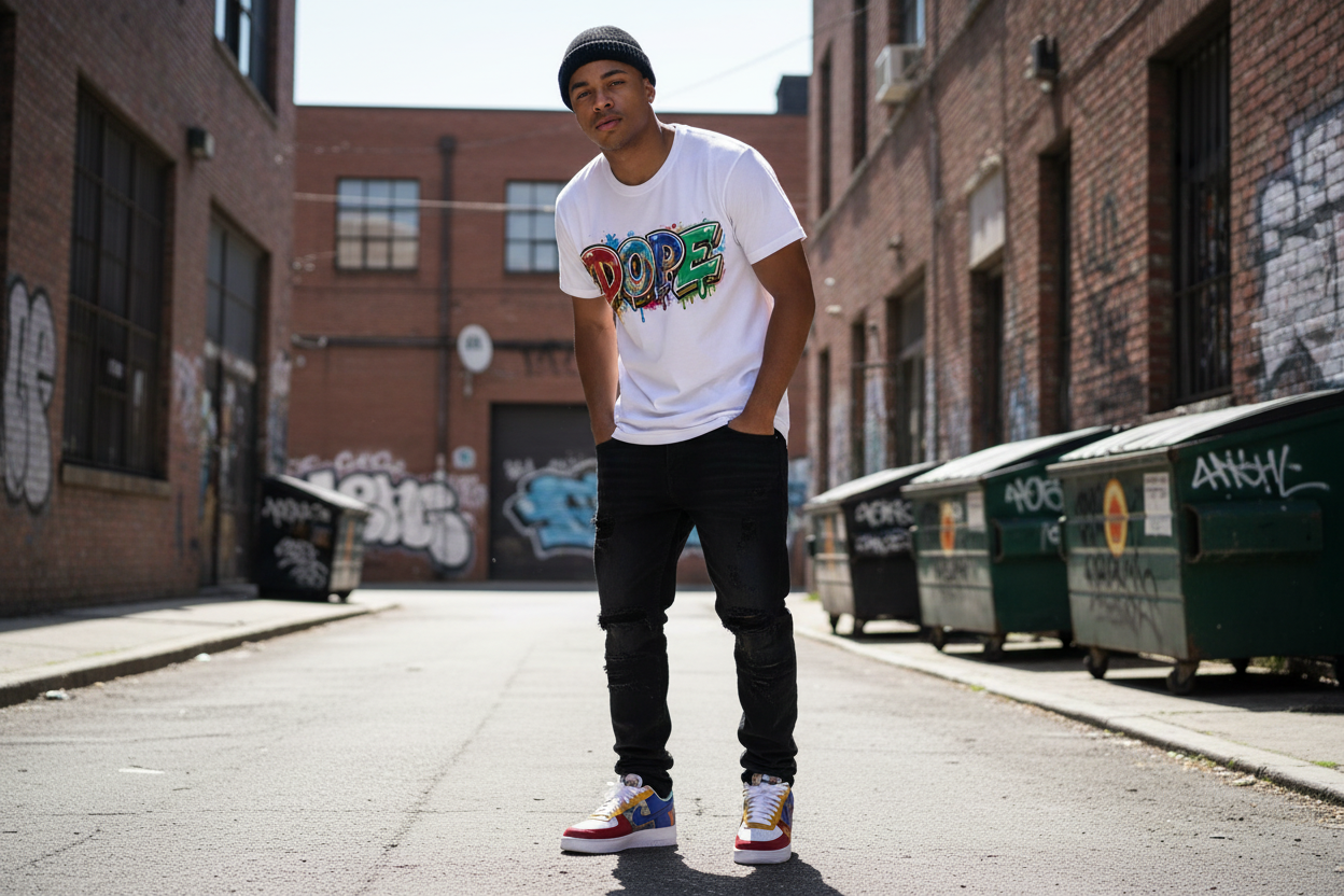 DOPE Graffiti Tee On Model