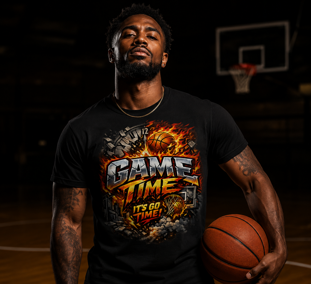 Game Time Basketball Graphic Tee