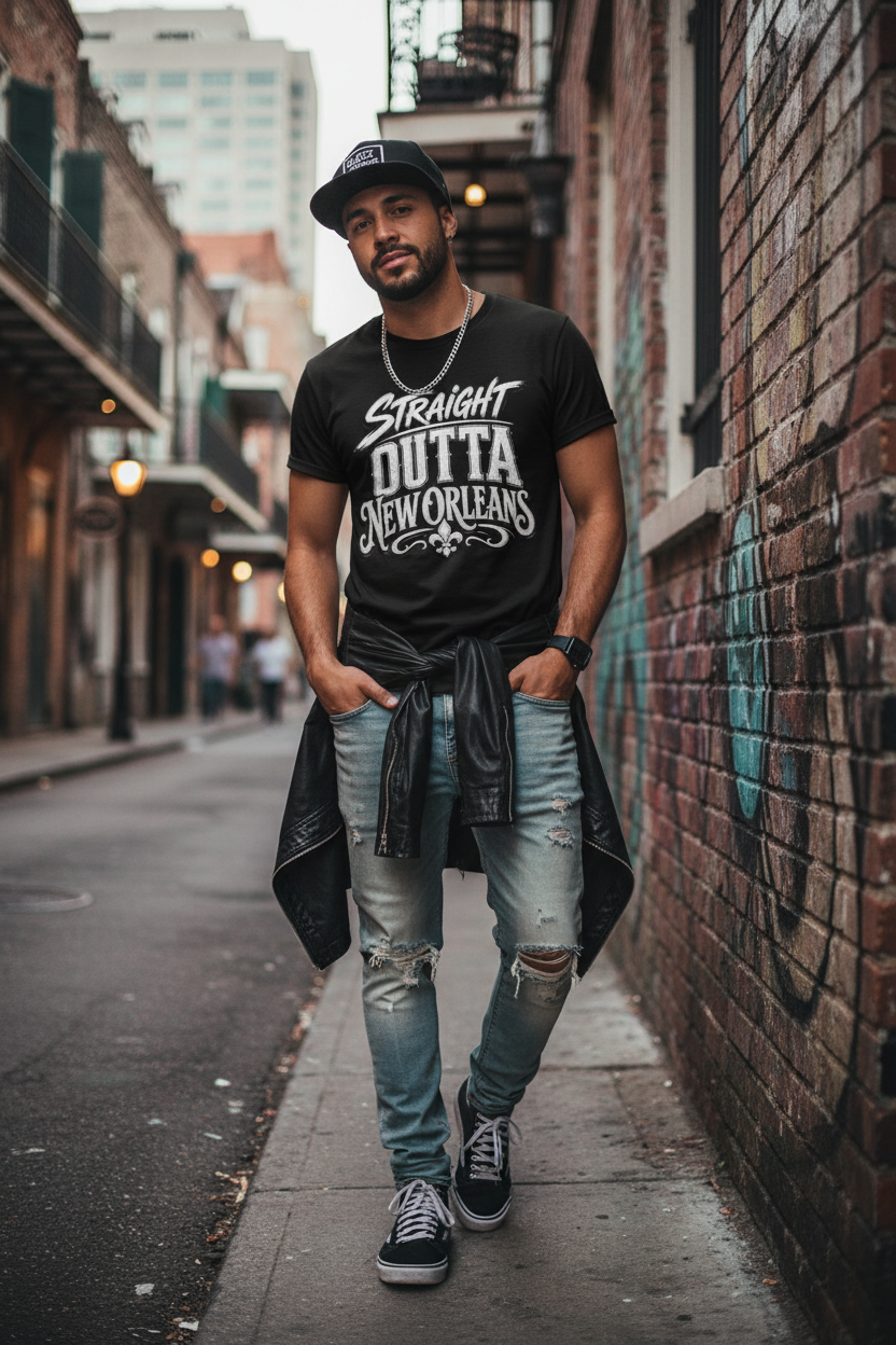 Straight Outta New Orleans On-Model Mockup