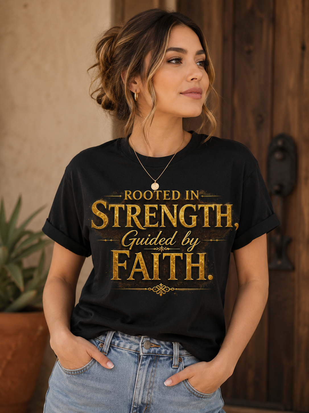 Rooted in Strength, Guided by Faith Graphic Tee